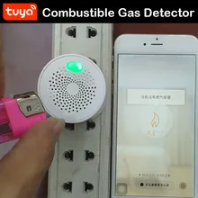 Détecteur intelligent de fuite de gaz Combustible, tuya, wifi, gpl, gaz naturel, méthane, marmite, contrôle par application avec alarme sonore