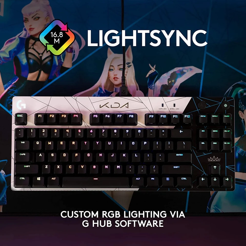 Logitech G Pro X KDA Wired Gaming Mechanical Keyboard RGB Backlit