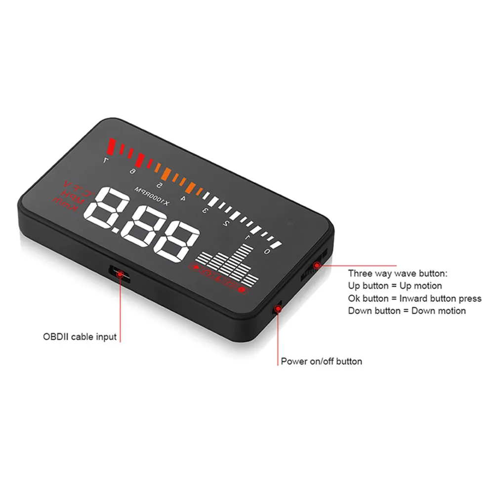 Автомобильные Цифровые Проекторы M10 OBD2 HUD лобовое стекло проектор температура воды превышение скорости об/мин Напряжение сигнализации дисплей для автомобиля
