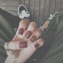 Конечный продукт Маникюр 24 шт. Популярные INS поддельные ногти богатый тусклый Лак Матовый онлайн знаменитости маникюр патч MS-16