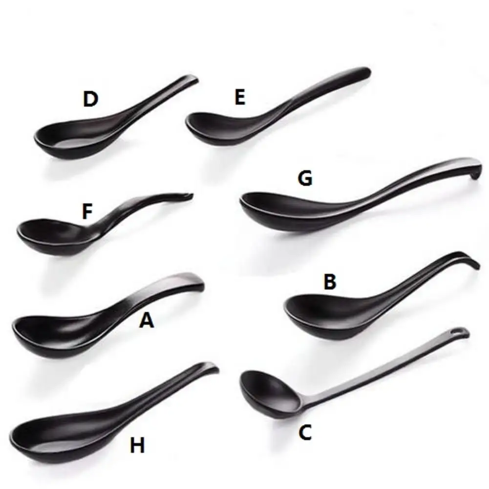 

Japanese Style Spoon Soup Spoon Black Matte Ladle Spoon Spoon Plastic Melamine Tableware Anti-Fall Tortoise Shell Shaped Spoon