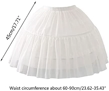 Women Girls Crinoline Petticoat 2 Hoops Skirt Chiffon Ball Gown Short Half Slip Underskirt For Lolita Cosplay petticoat skirt petticoat underskirt wedding underskirt lolita petticoat wedding petticoat
