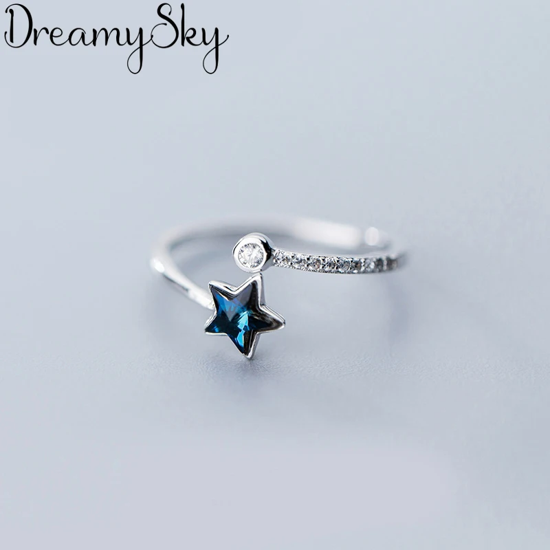 Punk Vintage Blue Crystal Star Rings For Women Boho Female Charms Jewelry Men Antique Knuckle Ring Fashion Party Gift