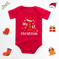 My First Christmas Baby Bodysuit Infant Baby Red 100% Cotton Christmas Romper Toddler Boys Girls New Year Clothes Drop Shipping