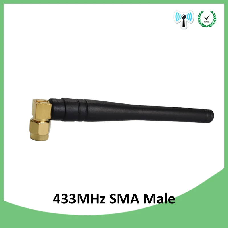 EOTH 10pcs 433mhz antenna 3dbi sma male lora antene pbx iot module lorawan signal receiver antena high gain