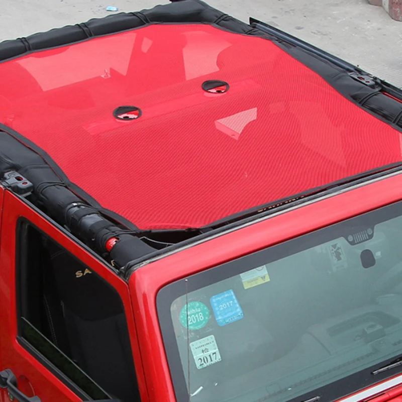 Для Jeep Wrangler красная панель кровельная изоляционная сетка тент сетка Jk Jku аксессуары обеспечивают покрытие с УФ-защитой