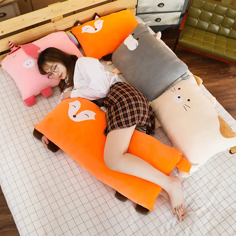 Kawaii лиса кошка свинья черепаха мультяшная квадратная подушка мягкая плюшевая