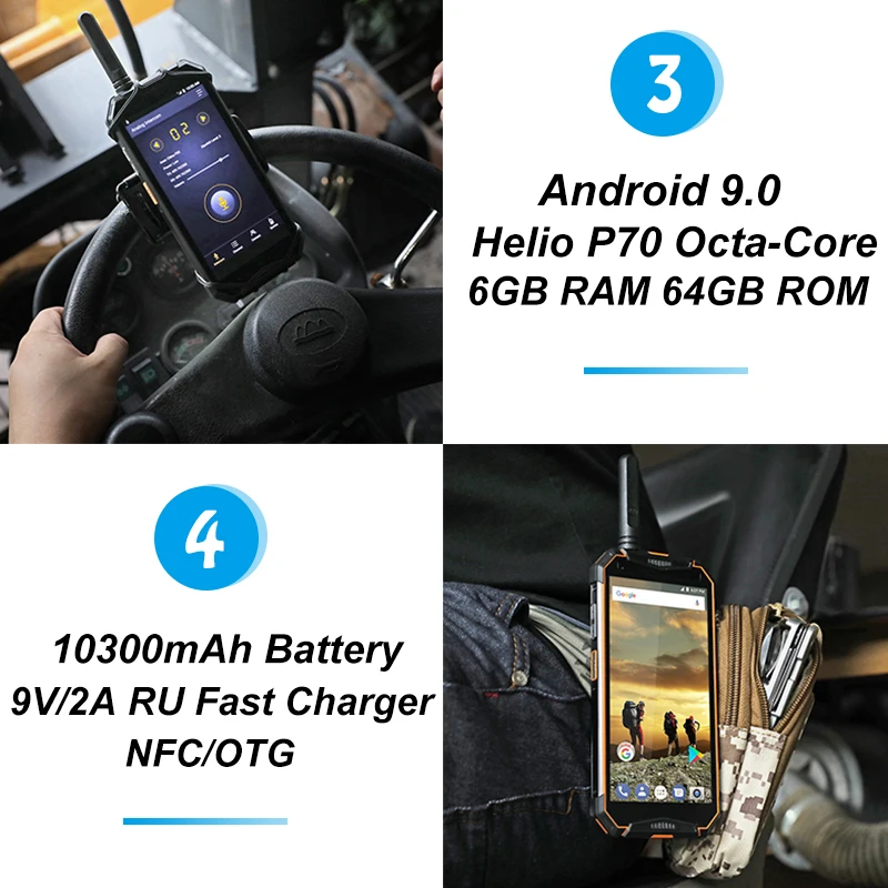 Ulefone Armor 3WT мобильный телефон IP68 Водонепроницаемый 10300mAh 5," FHD+ 6GB+ 64GB Helio P70 Android 9,0 глобальная версия смартфона