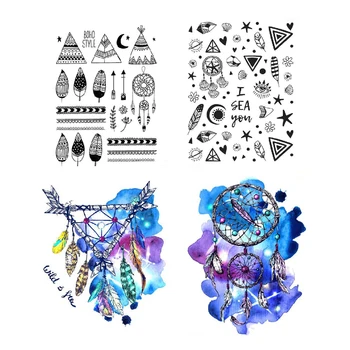 

Dream Catcher Temporary Tattoo Sticker Waterproof Big Fake Tatoo Women Girls Back Shoulder Chest Body Art 15X11cm