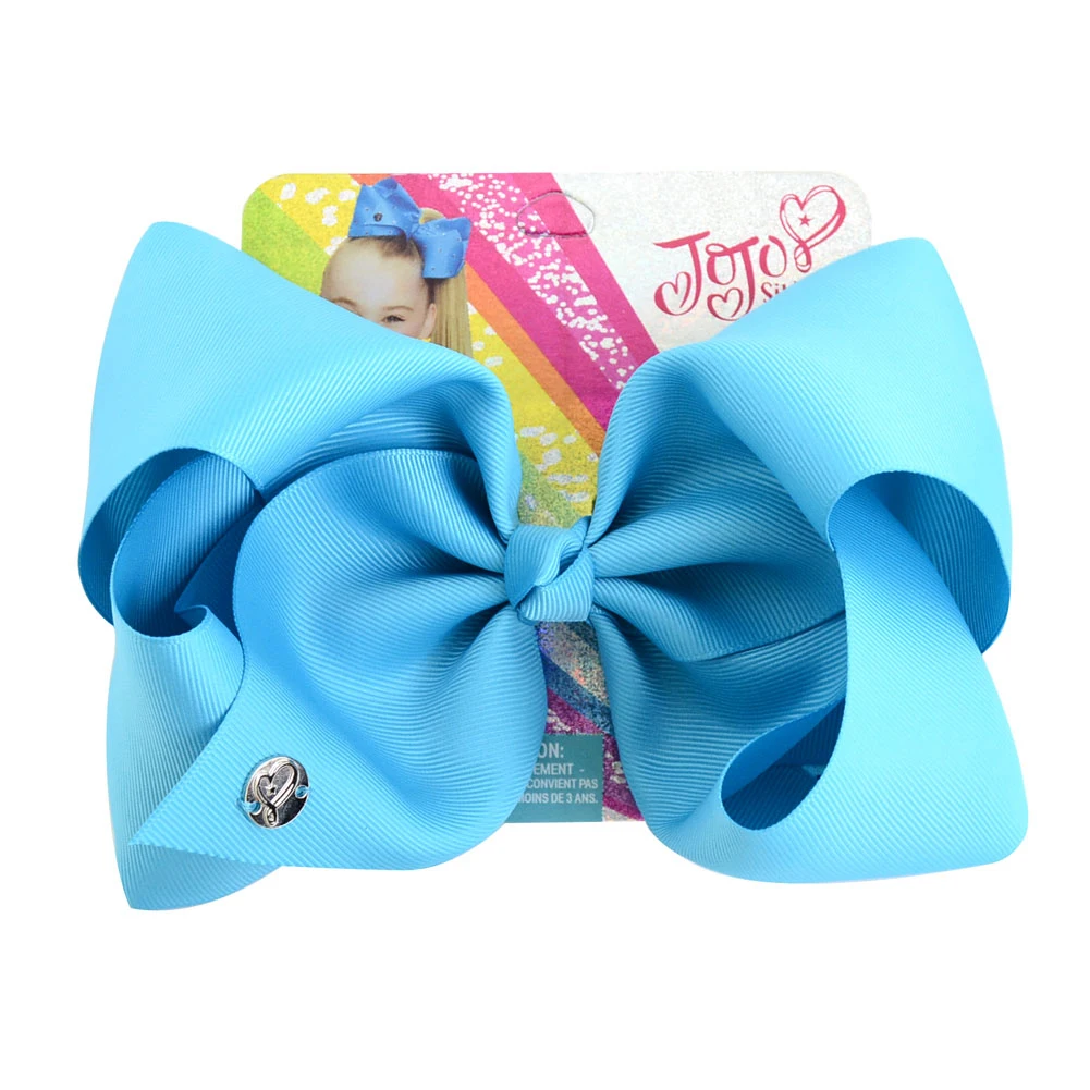 678-j-7 8 inch Large Jojo Bows Jojo Siwa Ribbon Bows With Clips For Kids Girls Boutique Solid Hair Clips Hair Accessories - Цвет: 678-j-7