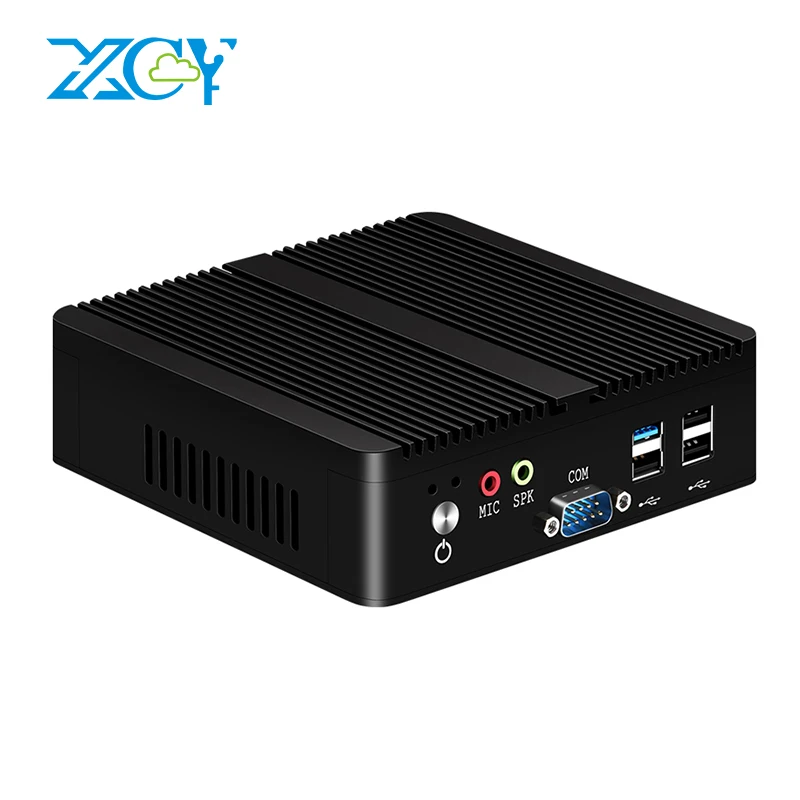 미니 PC 인텔 펜티엄 J2900 쿼드 코어 2x COM RS232 듀얼 기가비트 이더넷 임베디드 팬리스 산업용 컴퓨터 지원 WiFi 4G 