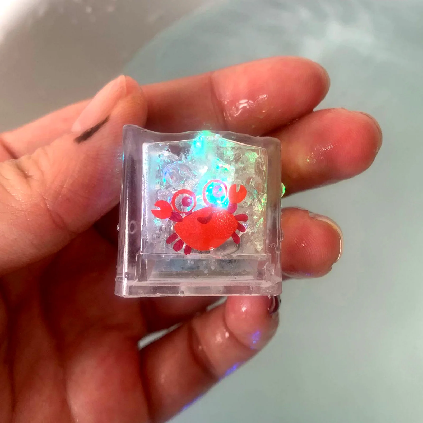 8Pcs Kids Bathing Luminous Ice Cubes Cute Animal Print Colorful LED Light Toys Wedding Festival Bar Wine Glass Decoration Toys 5