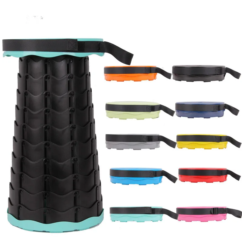 Retractable Stool Folding Chiar Outdoor Portable Stool Camping Stool Convenient Fishing Chair Foldable|Beach Chairs| - AliExpress