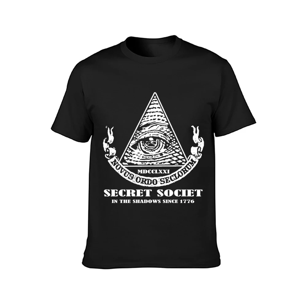 Иллюминаты Secret Общество новый мировой порядок различных футболка с вырезом