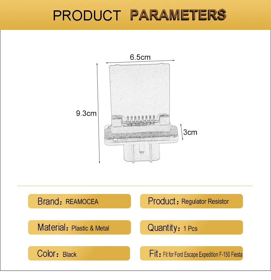 Reamocea New HVAC Front Heater Blower Motor Resistor 973-444 53-69629 YH-1715 Fit For Ford Escape Expedition F-150 F-250 Fiesta (13)
