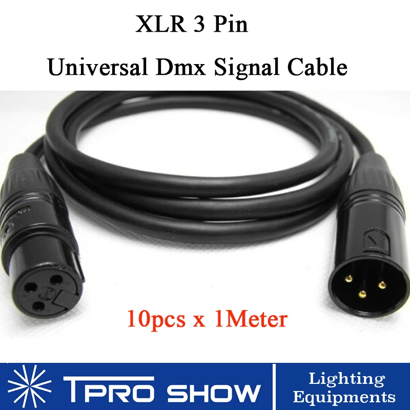 10 шт. кабель Dmx 1 метр сигнальный кабель Dmx 512 3 Pin XLR разъемы для консольная часть осветительной машины DJ оборудование