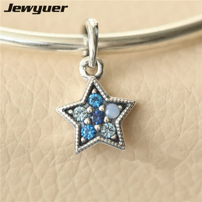 Christmas collection Bright Star Charms 925 sterling silver fit charm beads bracelets necklace DIY pendant fine jewelry DA0020