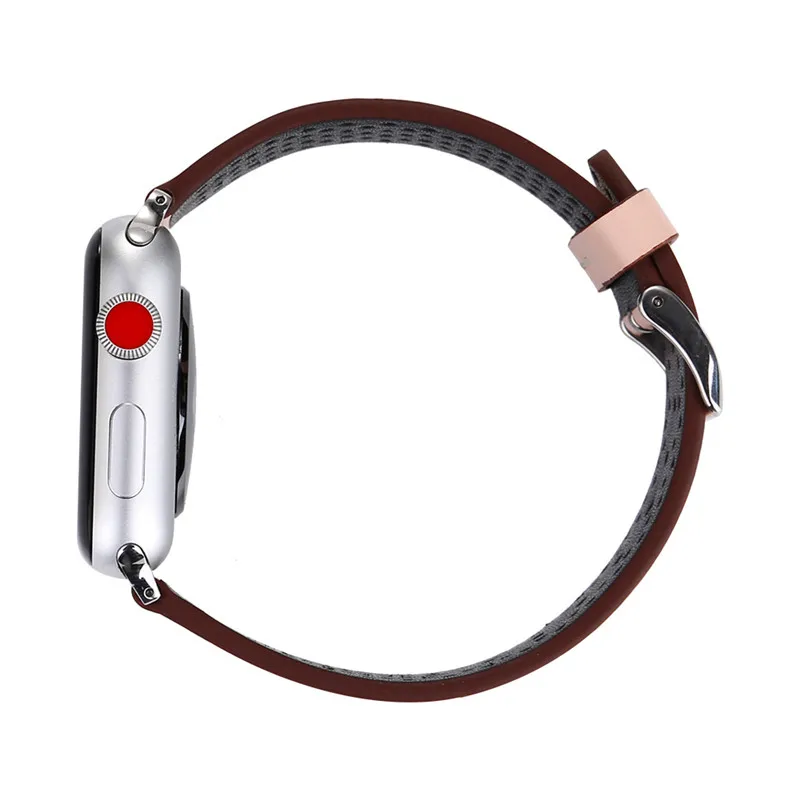 Натуральная кожа аксессуары ремешок для наручных часов Apple Watch, версии 44/40 мм дышащий ремень для наручных часов iWatch, 4/3/2/1 Замена Браслет