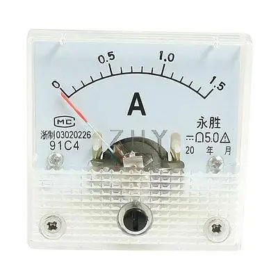

Plastic White Clear Encased DC1.5A Analog Ampere Panel Meter