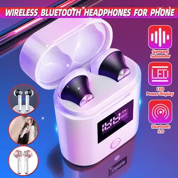 

Wireless bluetooth 5 Headphones for Earpods Apple iPhone Android Stereo Wireless Headphones Sport Waterproof Earphones