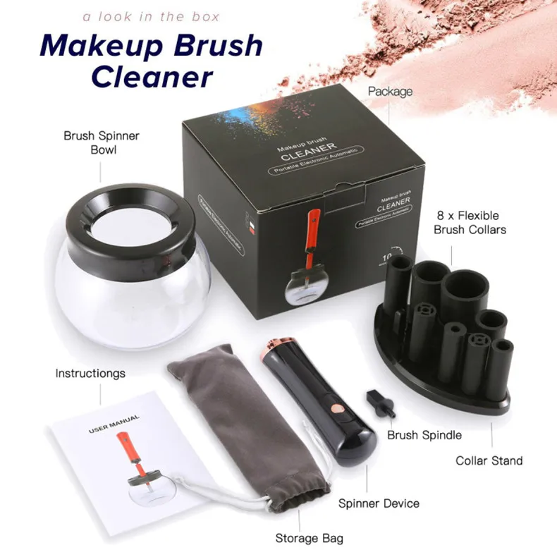 ZOREYA Electric Makeup Brush Cleaner& Dryer Set 10 seconds Efficient Make Up Brush Washing Tool