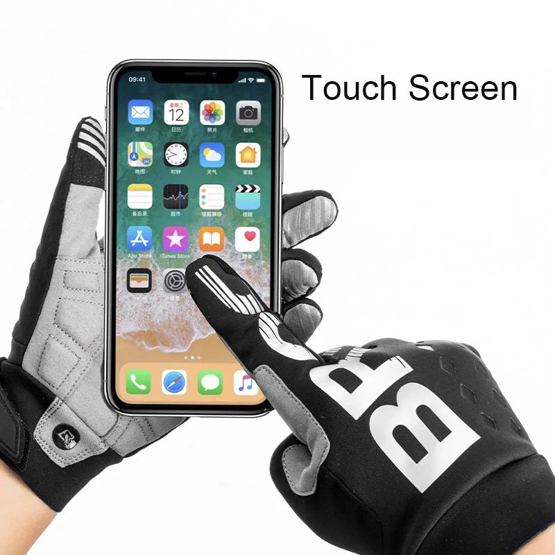 ROCKBROS Winter Gloves Bicycle Motorcycle SBR Men Women Full Finger Windproof Gloves Warm Fleece Skiing Glove Cycling Equipment 2
