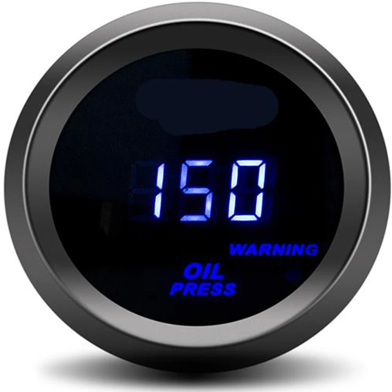 oil pressure gauge 2 ''52 мм наддув/температура воды/Температура масла/Вольт/Тахометр/давление масла/Воздушный расход топлива/Вакуумный датчик черный цвет Цифровой синий датчик светодиода - Цвет: oil pressure gauge