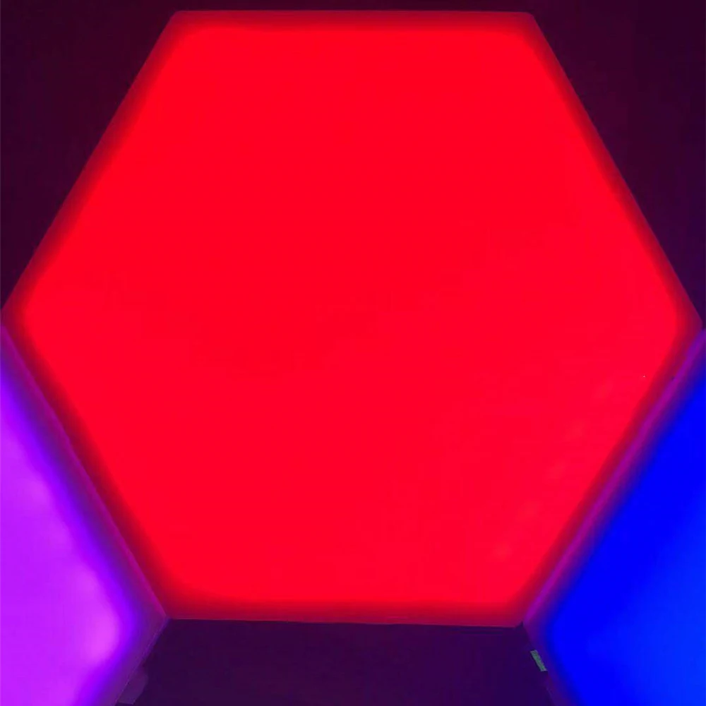 Многоцветная Геометрическая светодиодная Шестигранная панель Квантовая лампа Сенсорное освещение Модульная и съемная для DIY креативного украшения