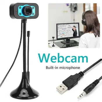 

Adjustable Computer HD Webcam 720P HD Video Webcam Microphone USB Camera with Noise Reduction Mic HD LED Web Camera