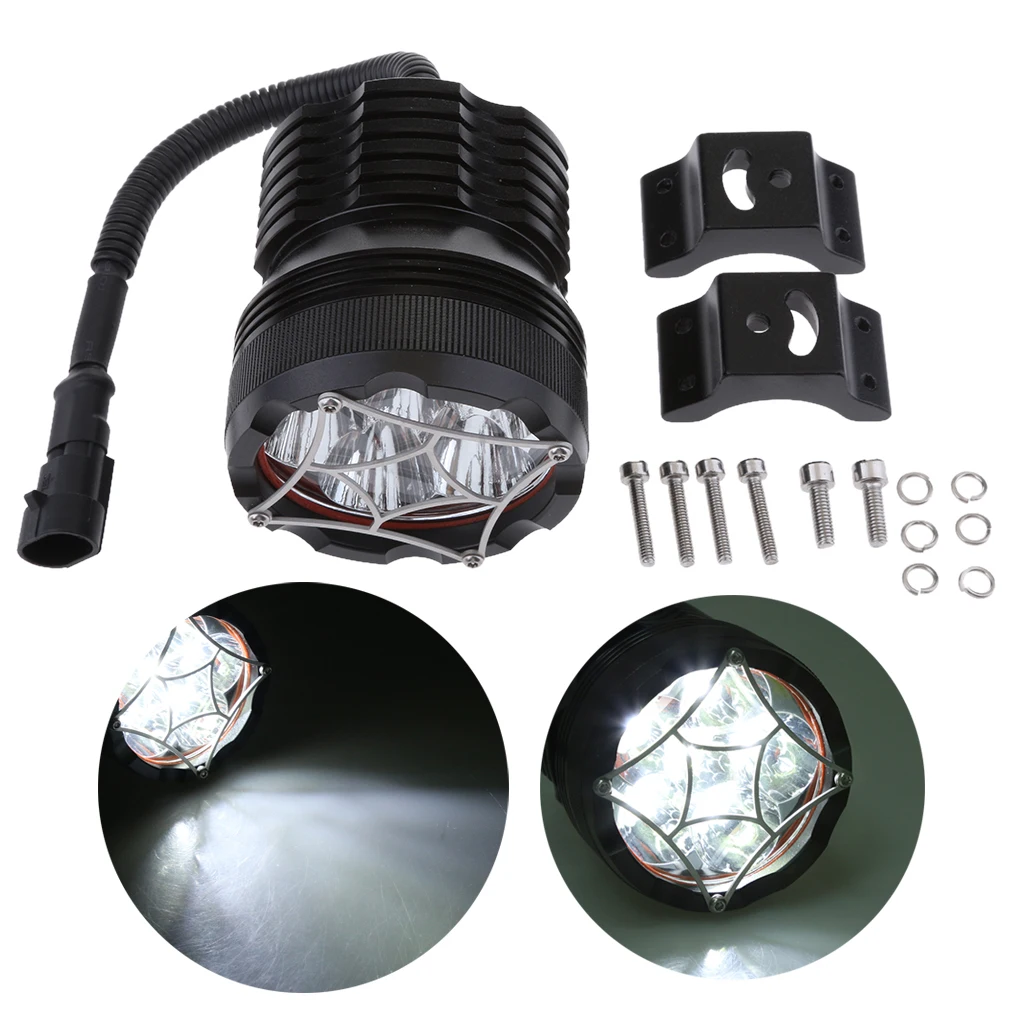 

30W Universal 12v Motorcycle Round Headlight Turn Signal light Head Lamp LED Fog Spotlight Waterproof