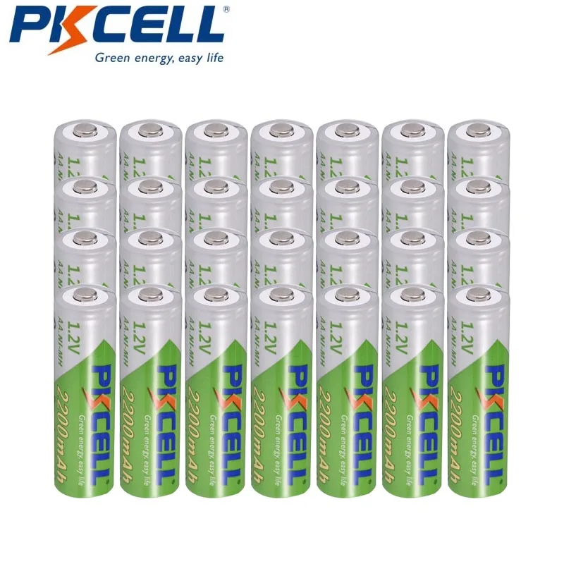 

28Pcs PKCELL 1.2v NIMH AA battery 2200mah Low Self-discharge NI-MH Rechargeable battery for flashlight toys
