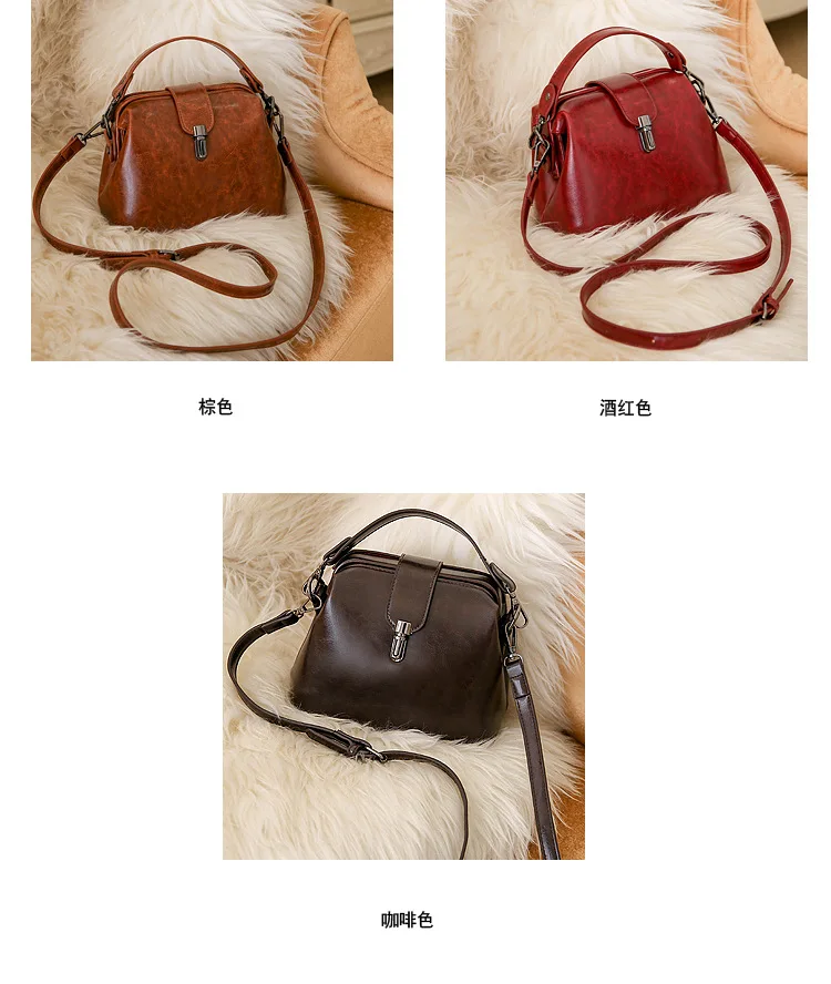 Doctoc Bag Women Leather Handbag 2019 Ladies Small Tote Purse Vintage Crossbody bag for Girls Padlock Messengers Black Brown RED (11)