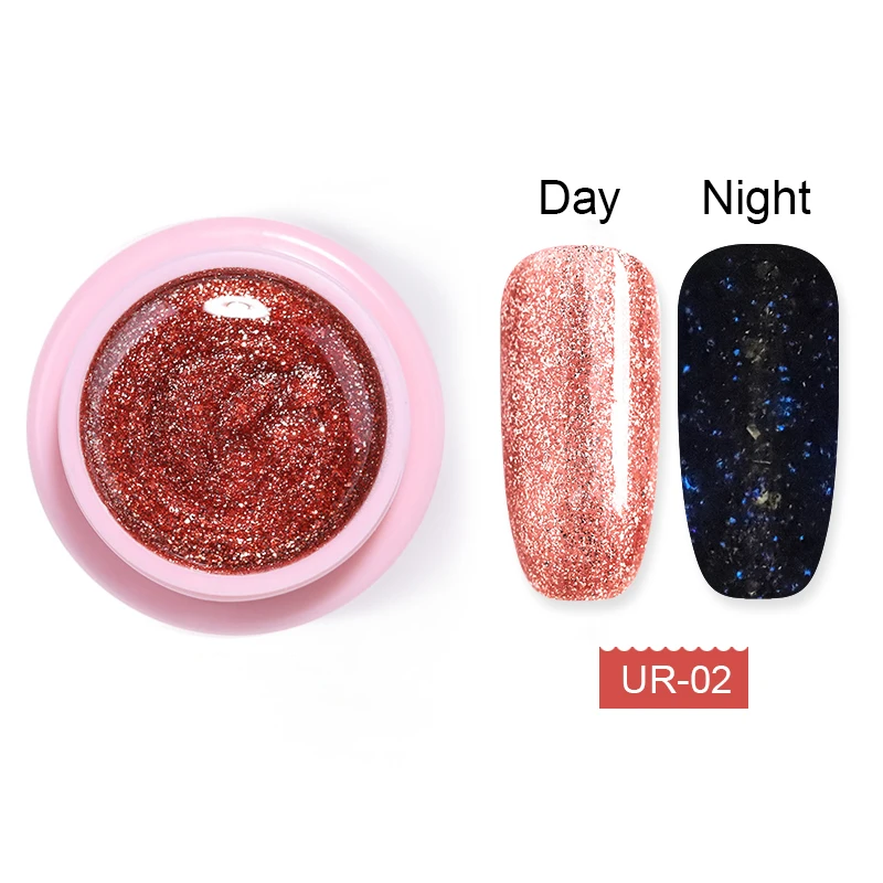 5ml UR02 Ur Sugar, 7,5 мл, светящийся Гель-лак, розовое золото, мерцающий Блестящий Гель-лак, полуперманентный, замачиваемый, УФ светодиодный Гель-лак для ногтей, сделай сам - Цвет: 5ml UR02
