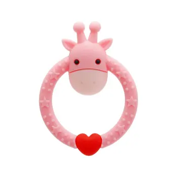 

Round Deer Teether Toy Baby Cartoon Silicone Teether Baby Molar Stick Bite Teething Stick Baby Products