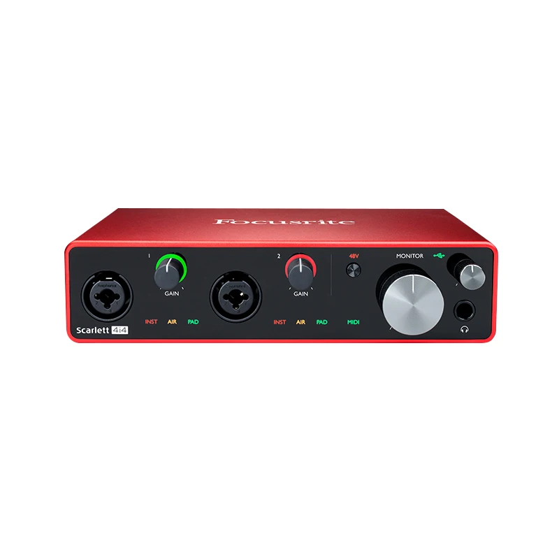 Новая версия Focusrite Scarlett 4i4(3rd gen) 4 входа 4 Выход USB аудио интерфейс звуковая карта для записи микрофона гитары бас