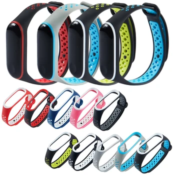 

Fashion For XIAOMI MI Band 3/4 Durable Replacement Anti-off Wristband Sports Double Color Bracelet For Mi band 3/4