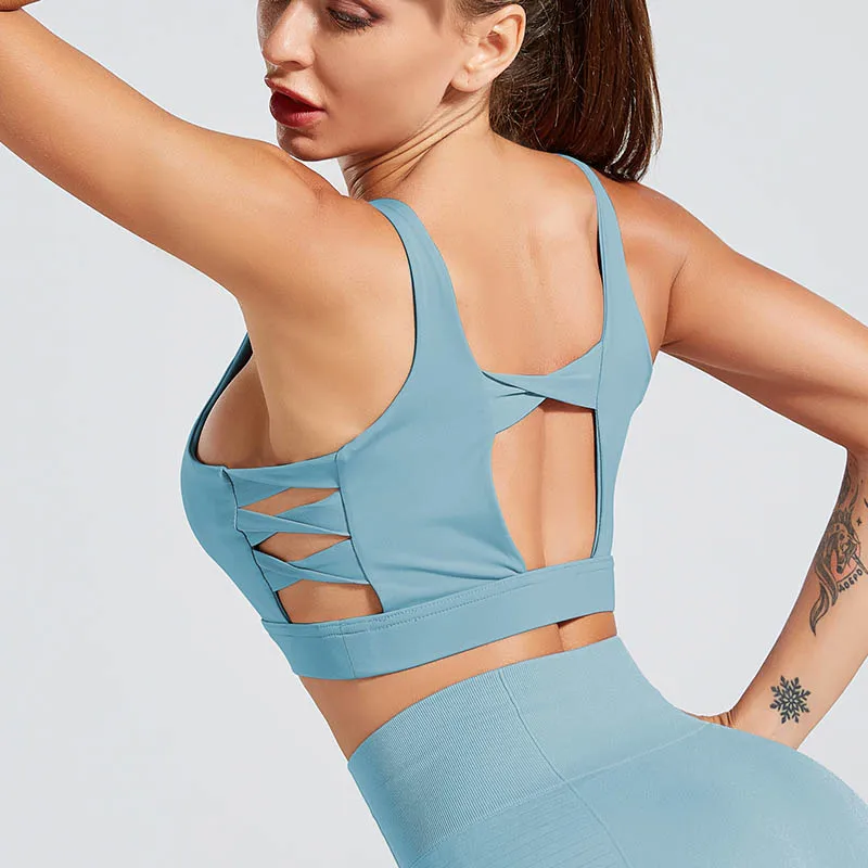 HEYJOE Sports Tank Top Women New Breathable Fitness Top Women Shockproof Sports Bra Workout Running Casual Wear Patchwork Top