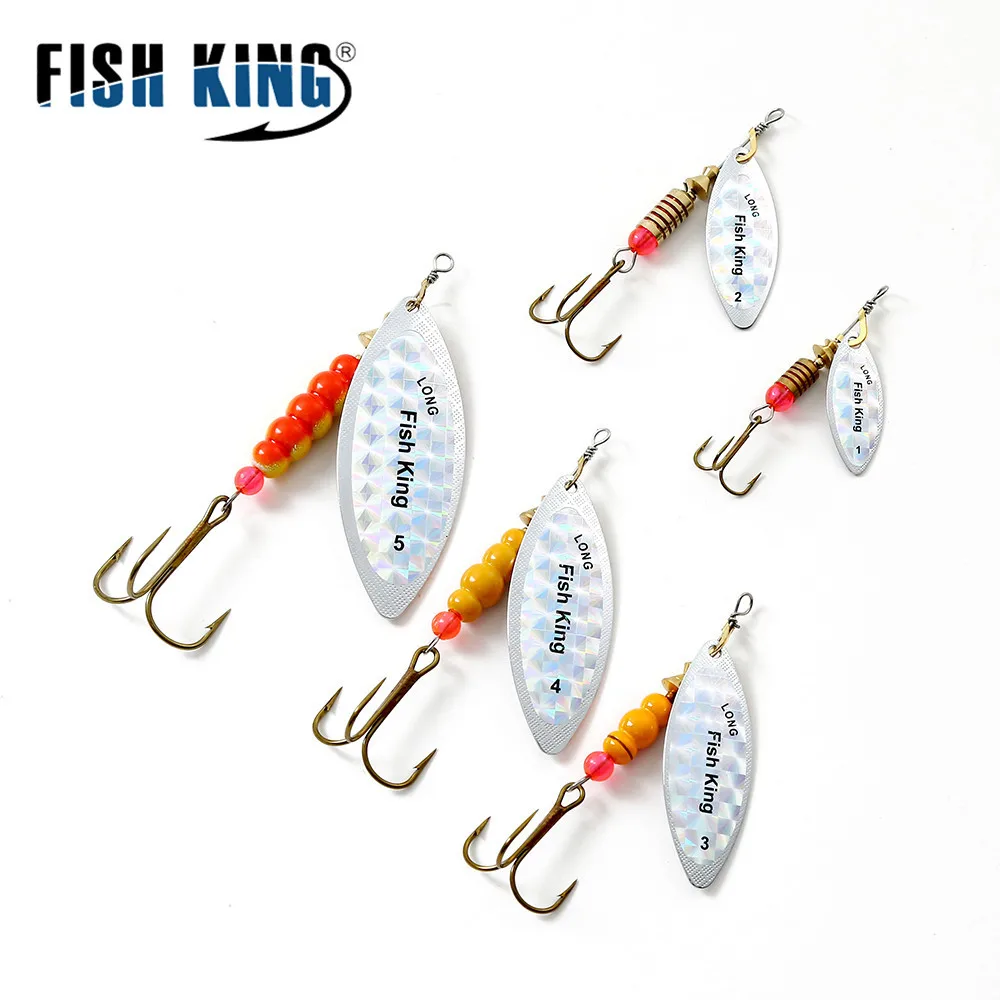 FISCH KÖNIG Spinner Köder 0,125 unzen 0,2 unzen 0,33 unzen 0,5 unzen 1 unzen Löffel Lockt Metall Mit Höhen Haken arttificial Bass Köder Angeln Locken