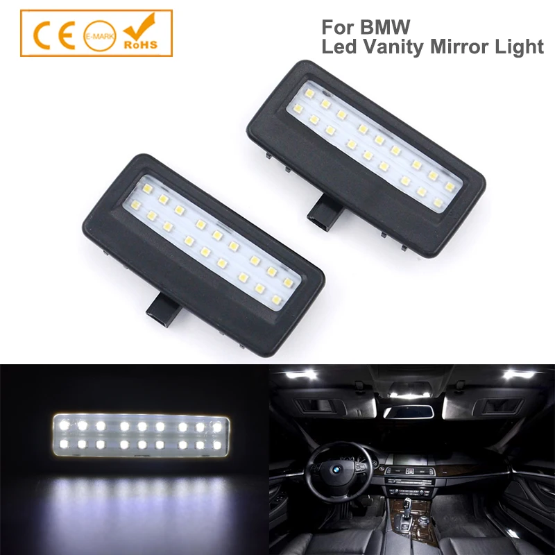 

Free Shipping 2X Gray LED Vanity Mirror Light For BMW F10 F11 F07 F01 F02 F03 F04 Reading lights car-styling auto lighting