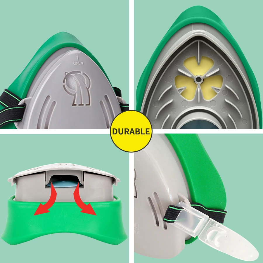 Masque Anti-Poussière Chantier 3800 avec Filtre - Lot 1 Set Vert