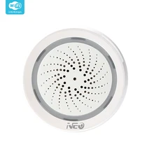 

Smart Siren Alarm With Temperature Humidity Sensor 120dB Sound Light Home Security Alarm Via IOS Android APP Notification