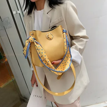 

Fashion shoulder bags for women 2020 Elegant Ladies handbags Solid color Handbag High quality Scarf shoulder bag crossbody