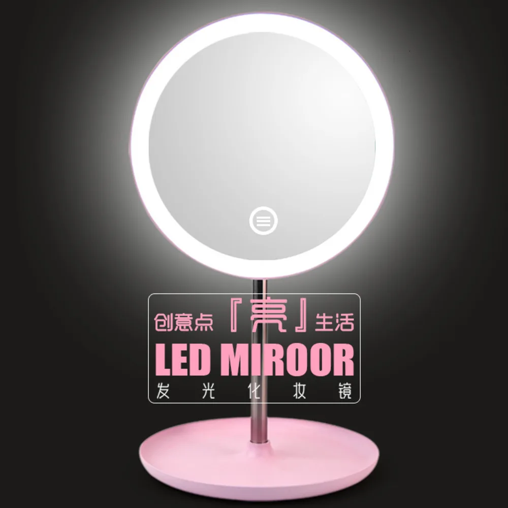 

Led Bring Lamp Intelligence Touch Use Light Fold Desk Makeup Mirror Detachable/Storage Base 3 Modes To espelho lustro LD
