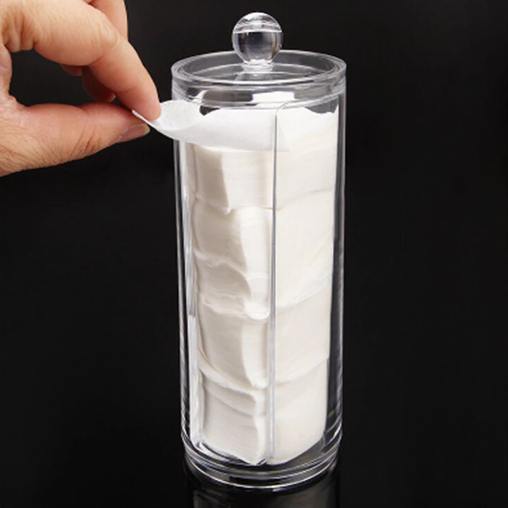 

Transparent Plastic Round Storage Box, Cotton Swab Cosmetic Cotton Combined Storage Container