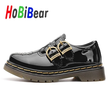 

New Kids Unisex Leather Shoes Top Quality Boy Formal Shoes Buckle Strap Children Party Shoes Anti-Slip Boys Girls Casual Shoes