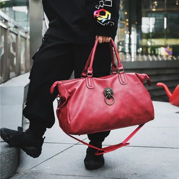 

2020 New Retro Travel Bag Men and Women Fitness Bag Waterproof Shoulder Bag PU Sports Bag Travel Bags Hand Luggage