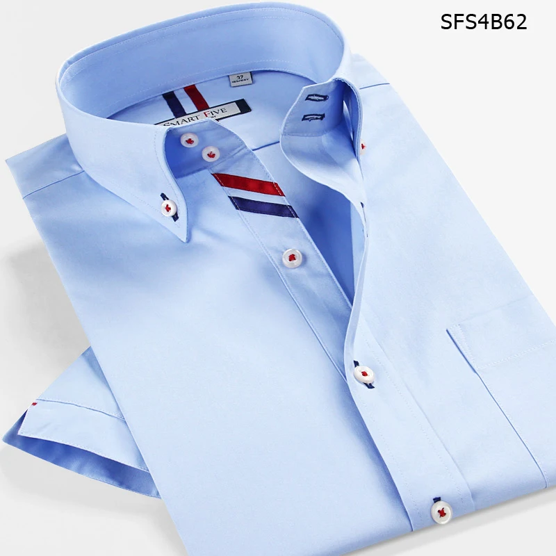 Smart Five мужские короткие брендовые хлопковые Camisa Masculina с коротким рукавом приталенная Мужская рубашка Летний стиль новая импортная одежда 5XL 6XL