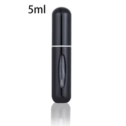 Compact Refillable Perfume Atomizer with Travel Spray Container, Available in Multiple Sizes (5ml black)