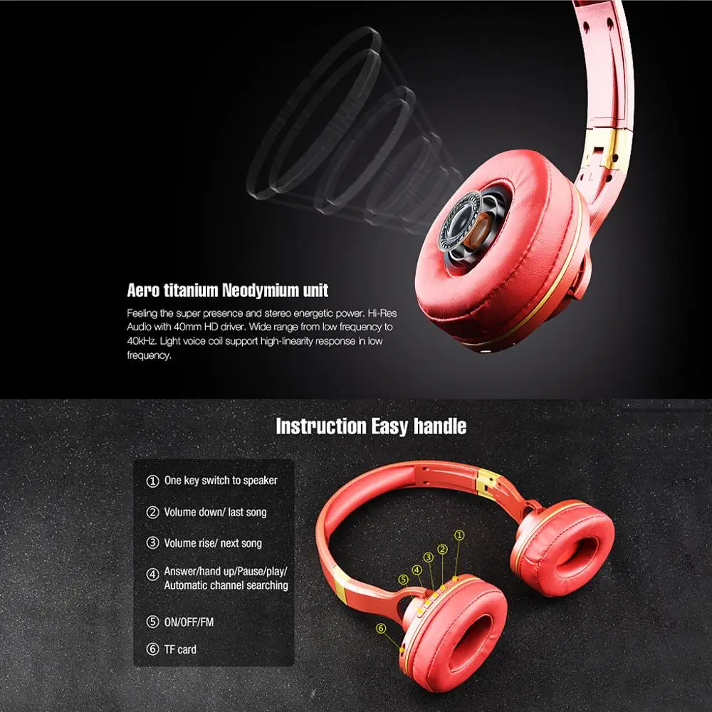 BT808 Wireless Music Headset Support TF Card Bluetooth Headset Gaming For PS4 PC Phone Bluetooth Headphones w Mic Stereo Bass