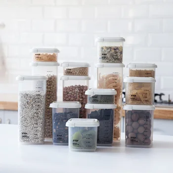 

Sealed Tank Transparent Thickened Plastic Sealed Tank Food Storage Box with Scale Kitchen Miscellaneous Grain Storage Tanks